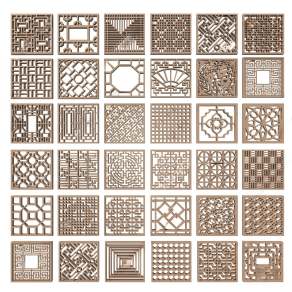 中式镂空窗花3D模型下载